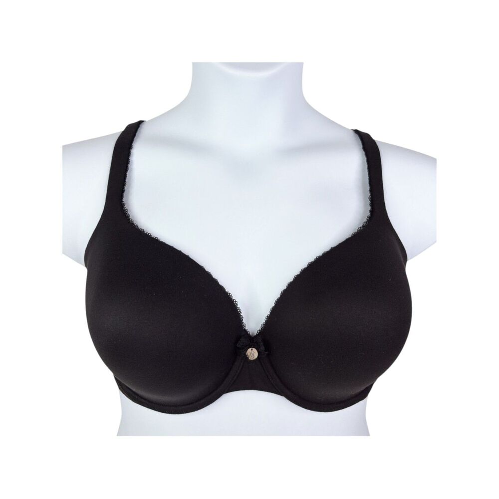 Victoria's Secret Lined Full Coverage Bra sz 38DD * Solid Black T-Shirt Bra